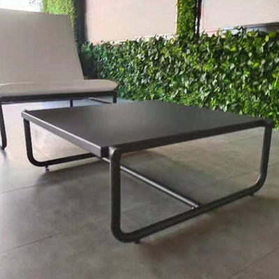 Table basse d'extérieur en aluminium Sean - Table basse de patio moderne 35 "x 34"
