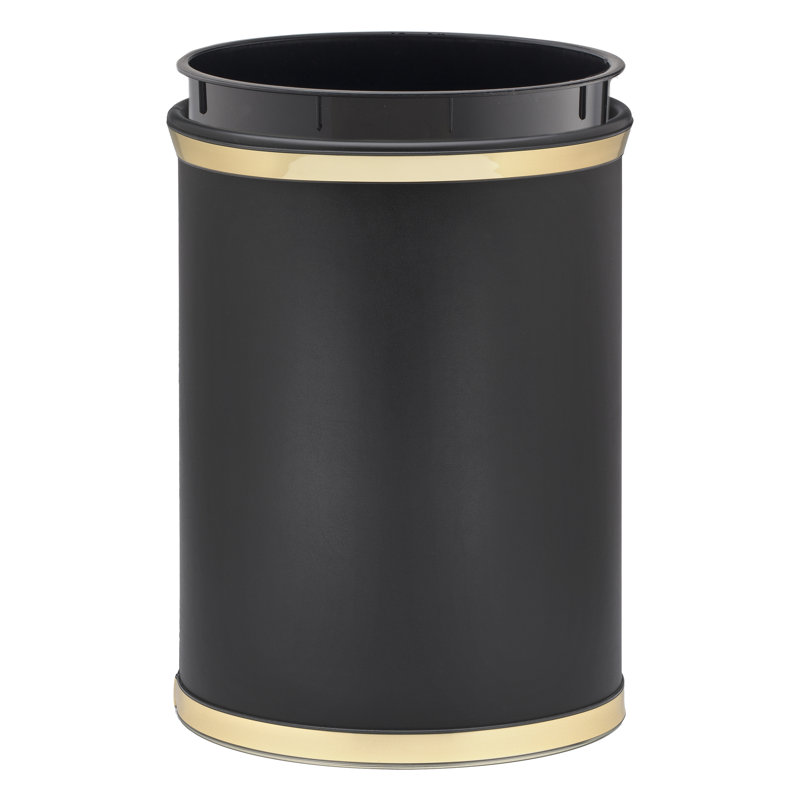 Corbeille ouverte en plastique 3,25 gallons, Noir / doré