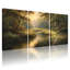 Ensemble de 3 tableaux sur toile représentant un paysage de ruisseau forestier-1117680240