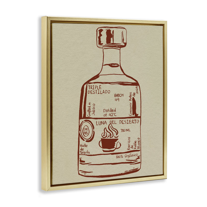 Cadre flottant Minimal Liquor Essence, design par Melissa Wang, H 21 po x l 17 po, Cadre flottant métallique doré