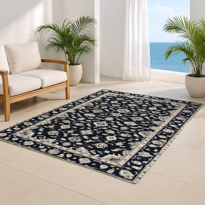 Tapis d'intérieur et d'extérieur gris Persian, Rectangulaire 8 pi x 10 pi