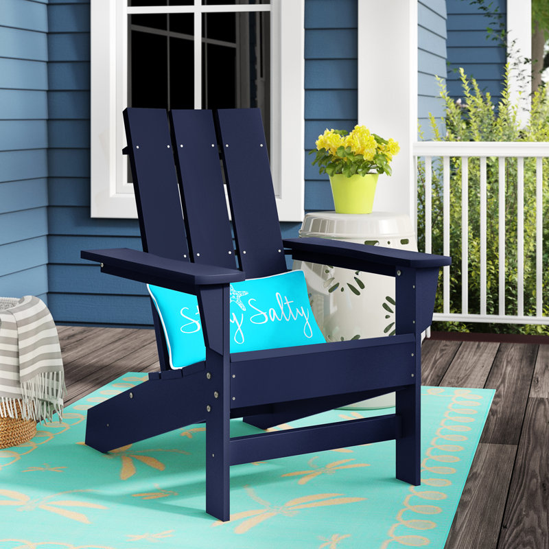 Chaise Adirondack en PEHD toutes saisons Ratcliff, Bleu marine