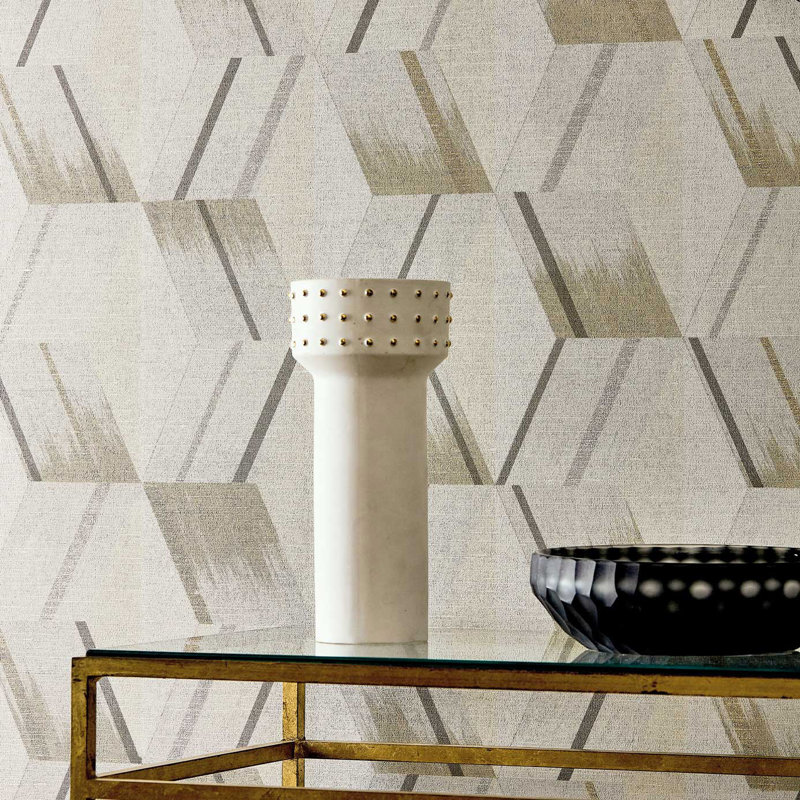 Rhombi Wallpaper, Paris Gray