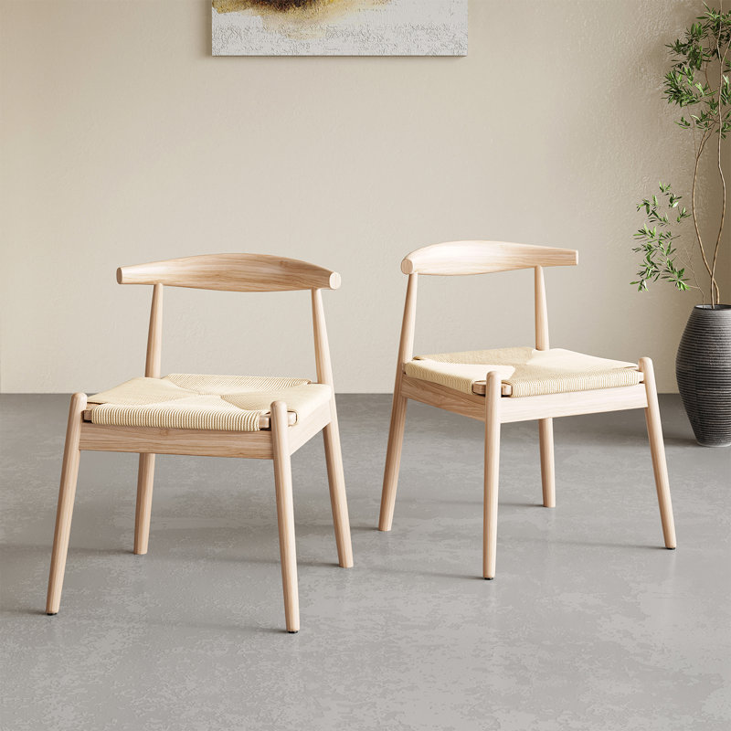 Gering 18.5'' H Solid Wood Side Chair, Beige/Brown