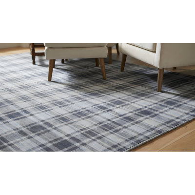 Tapis bleu en soie de bambou Southwell