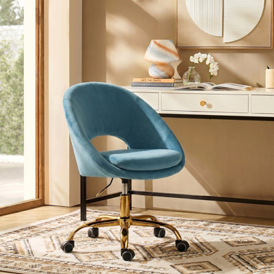 Doreen Velvet Modern Task Chair with Ergonomic Design