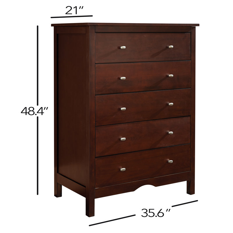 Edington Kids 5 - Drawer Chest, Coffee