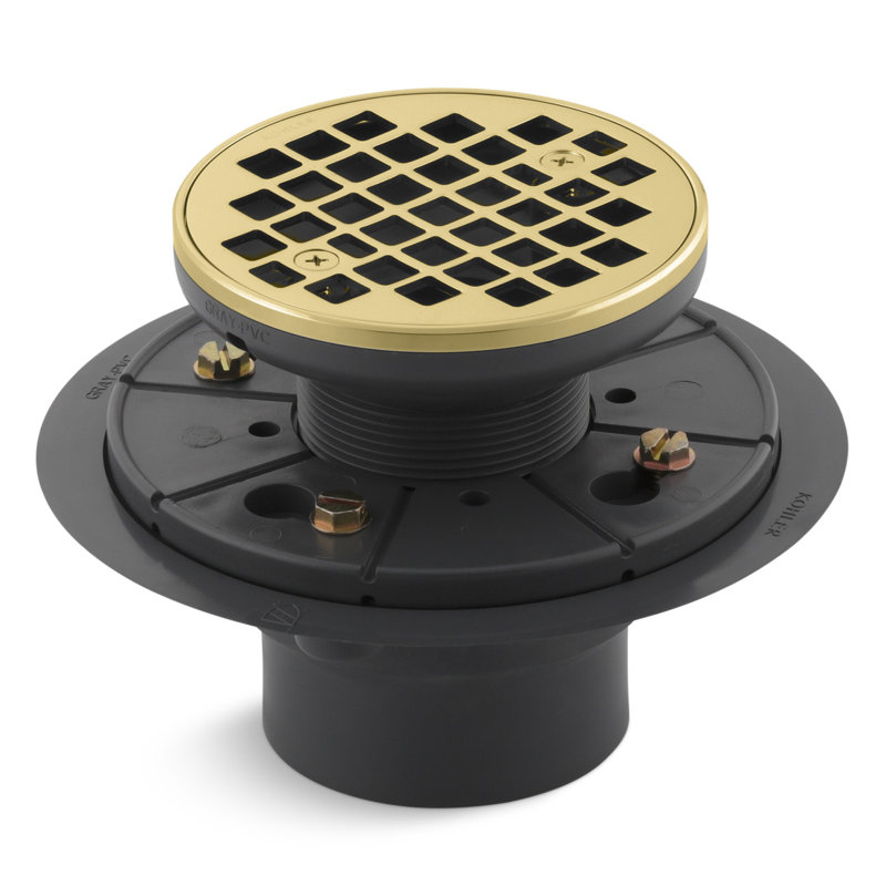 Round Design 3" Grid Shower Drain, Bronze