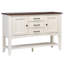 Buffet avec grande tablette Zechari | 3 tiroirs 2 armoires de rangement | Blanc antique et brun châtaignier-2441229