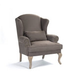Zacharie Linen Wingback Chair
