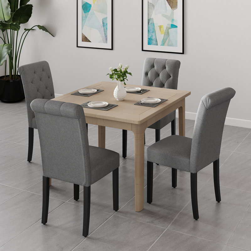 Chaise parsons capitonnée Alcaria, gris