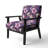 Twilight Tropics Tropical Pattern - Upholstered Coastal Arm Chair, Tropical Leaves Accent Chair-1501630477