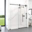 Porte de douche coulissante simple sans cadre-123847731