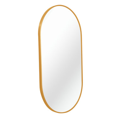 Miroir mural ovale en métal doré 20 po x 28 po - Design classique pour les espaces de vie modernes
