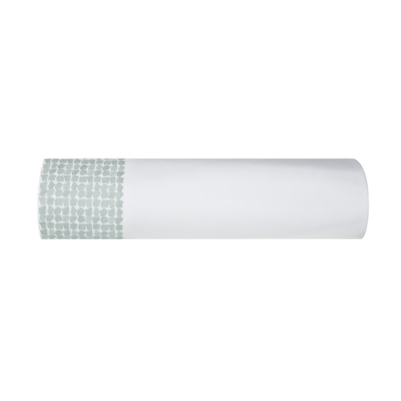 Lagos 100% Cotton Percale Sheet Set, Queen, white-aqua