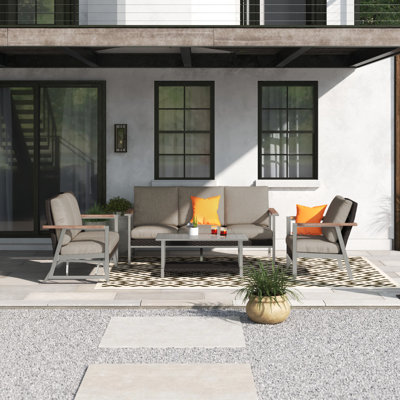 Bertolde 6 - Person Patio Conversation Set with Cushions