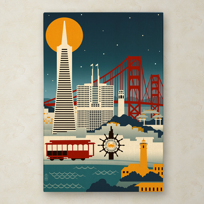 «Travel 127» par Lantern Press - impression d'art graphique, H 19 po x l 12 po x P 2 po