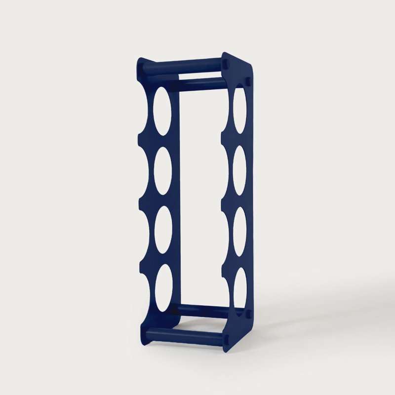 Rangement à vin et verre en métal - Support à vin de table autoportant, Bleu