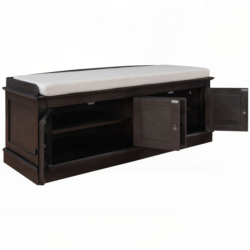 Banc de rangement rembourré, Espresso