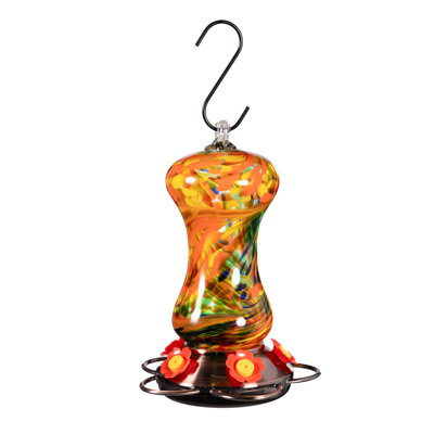Mangeoire à colibri en verre Swirl Art