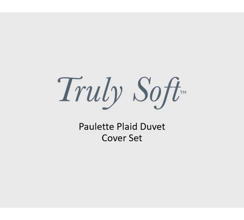 Paulette Plaid Taupe Full/Queen Microfiber Duvet Cover Set