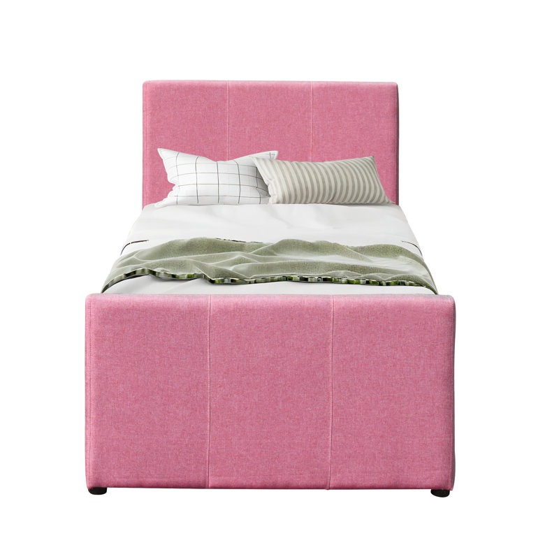 Londrigan Upholstered Daybed with Trundle, Pink