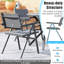 Ensemble de 4 chaises de patio avec siège en tissu respirant et dossier inclinable et accoudoirs confortables-205456503