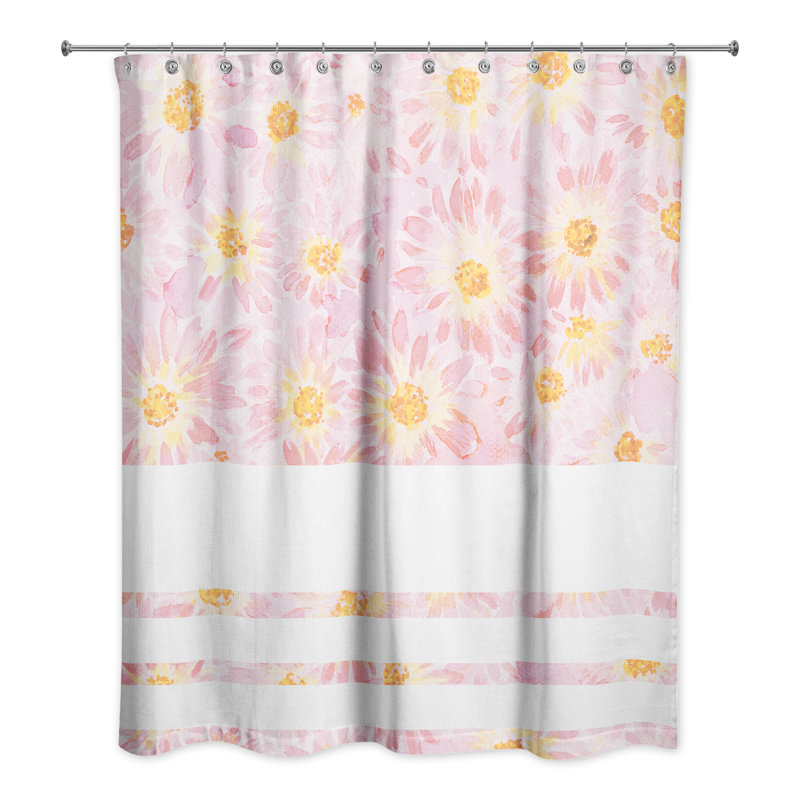Rideau de douche simple floral Silvey