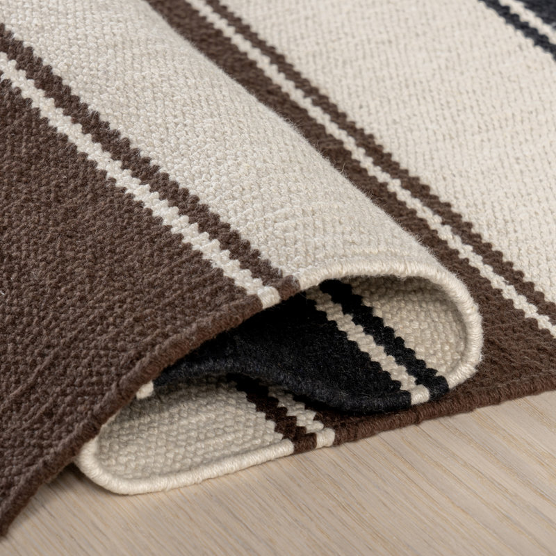 Quest Multicolor Striped Cotton 3' x 5' Area Rug