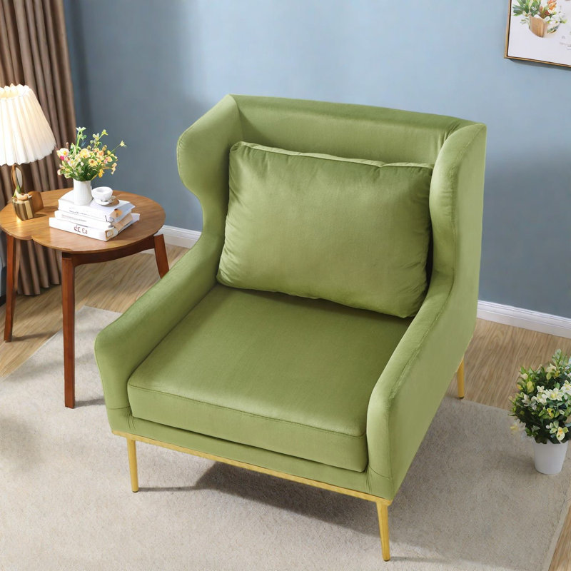 Chaises d'appoint durables en velours, design vert moderne pour la maison et la vie