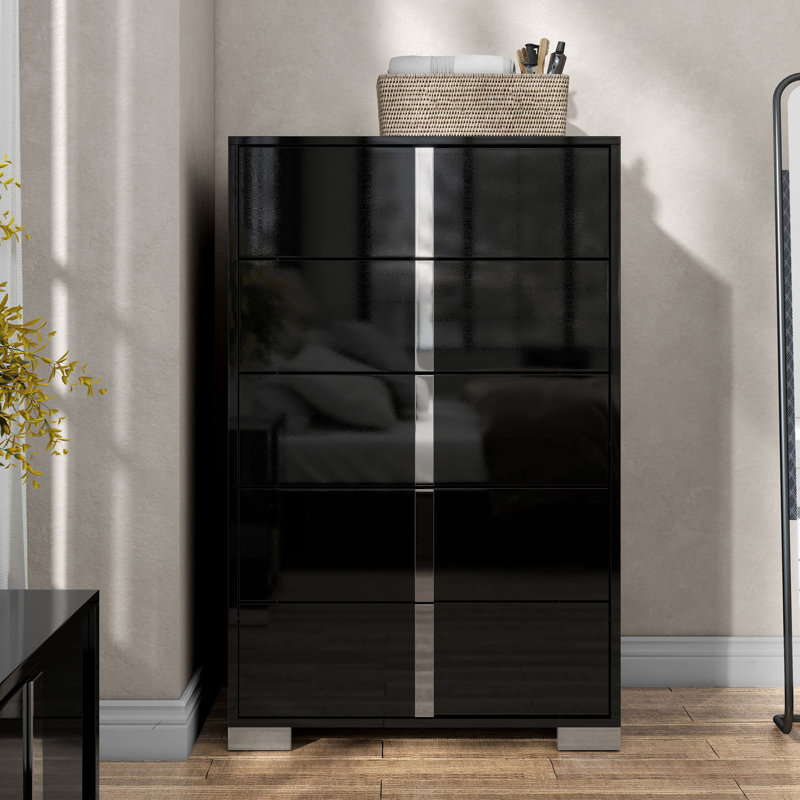 Duckworth 5-Drawer Chest, Black