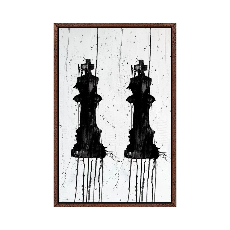 Two Kings 1 Piece Wall Art on Canvas, 101.6 cm H x 66.04 cm W, Classic Brown Wood Framed