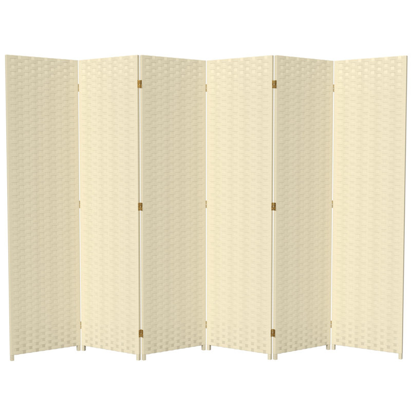 70.75" x 140" 8 Panel Room Divider, 6, 48" H x 96" W x 1" D, Black