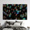 Œuvre d'art imprimée sur toile vibrante: décor moderne en verre trempé, toile noire encadrée 1P
