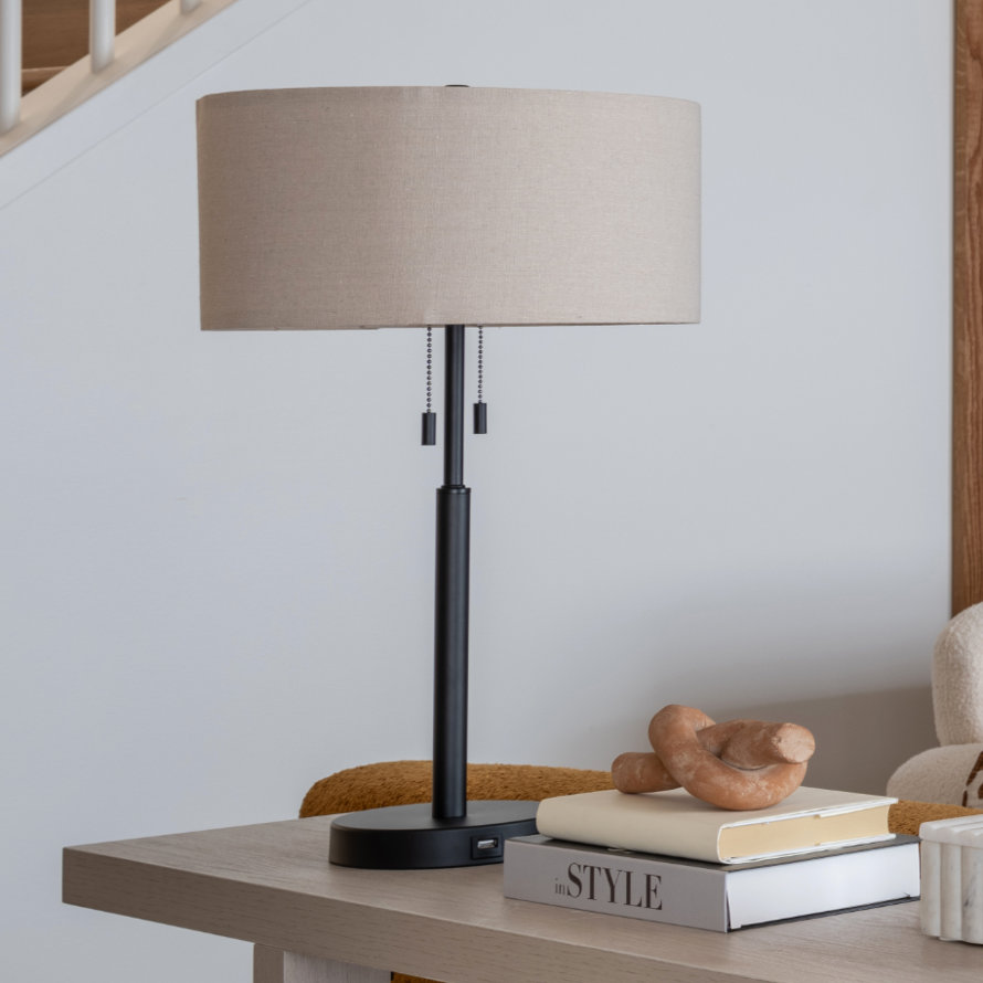 Beaulah Metal USB Table Lamp (Set of 2)