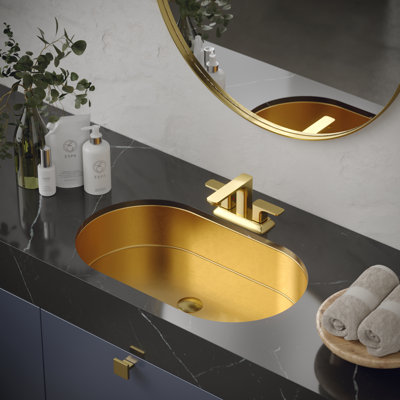 Lavabo de salle de bain ovale encastrable en acier inoxydable 17 po Karran Cinox
