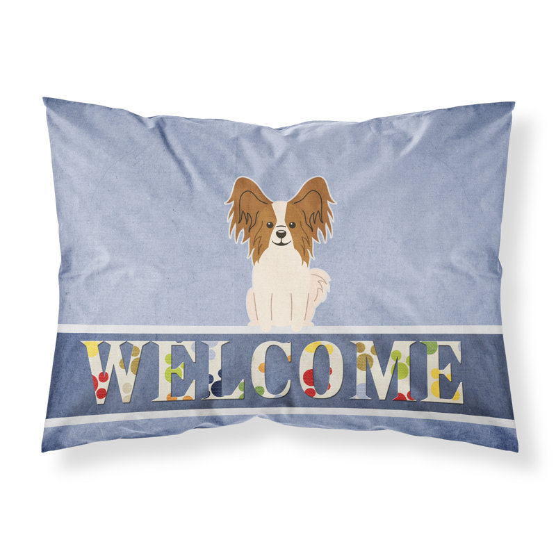 Taie d’oreiller welcome, Papillon fauve blanc