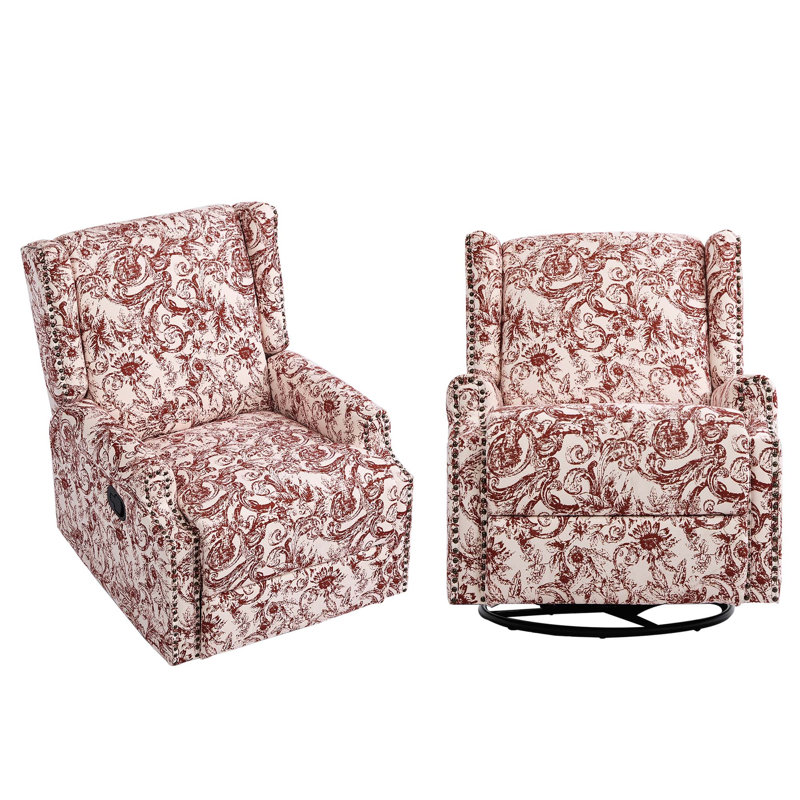 Fauteuil inclinable et oscillant rembourré classique, Chenille orange