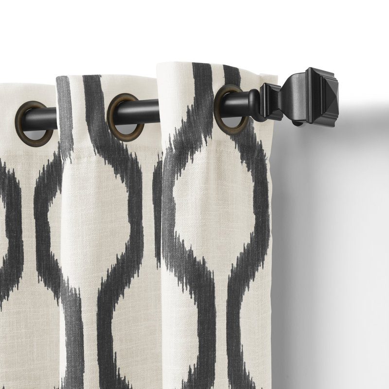 Clayburgh Room Darkening Polyester Single Curtain Panel, 52"W x 95"L, Black