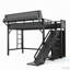 Lit mezzanine avec glissade, étagères de rangement et garde-robe-949858418-949858423