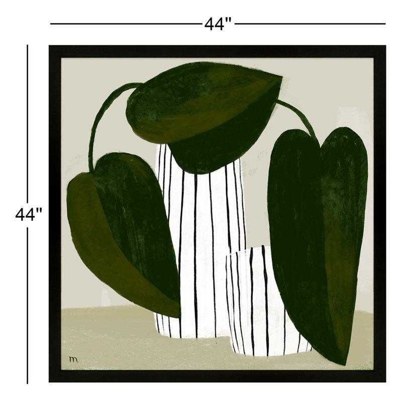 Striped Vases Painting by StudioM, Black Framed, 44" H x 44" W x 1.25" D