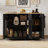 51" Fluted Kitchen Island with Drop Leaf, Internal Storage Rack & Waveform Fluted Panel