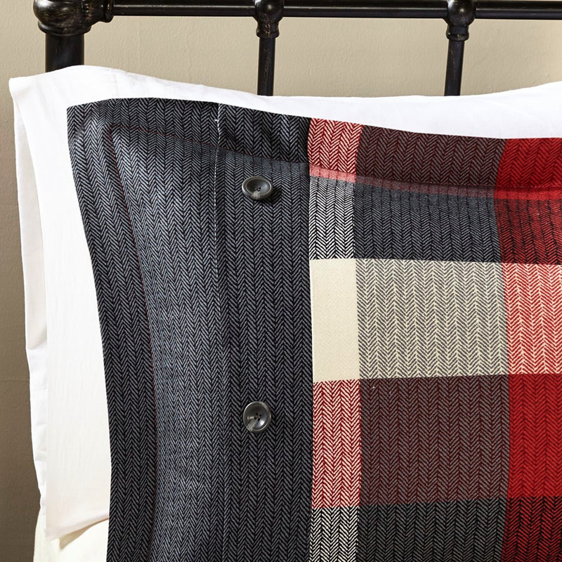 Housse de couette à chevrons Buffalo, King Comforter + 5 Additional Pieces, Red