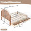 Lit plateforme double avec rangement sous le lit et tête de lit arrondie-133401010