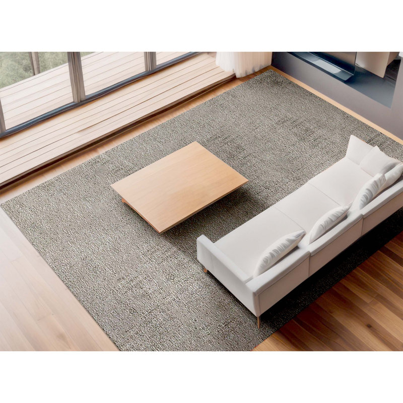 Wool Area Rug in Dark Gray