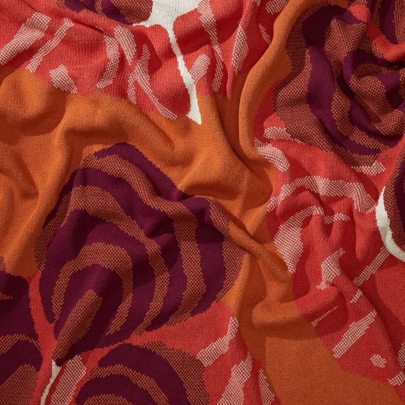 Mid Century Modern Throw Blanket, Red