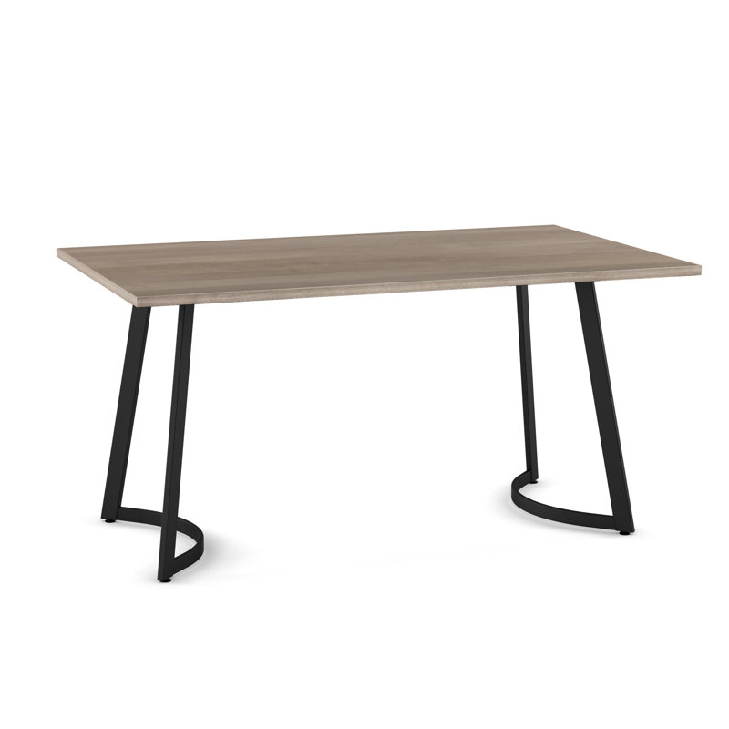 Table de salle à manger l 36 po x L 60 po, Plateau beige clair / base noire