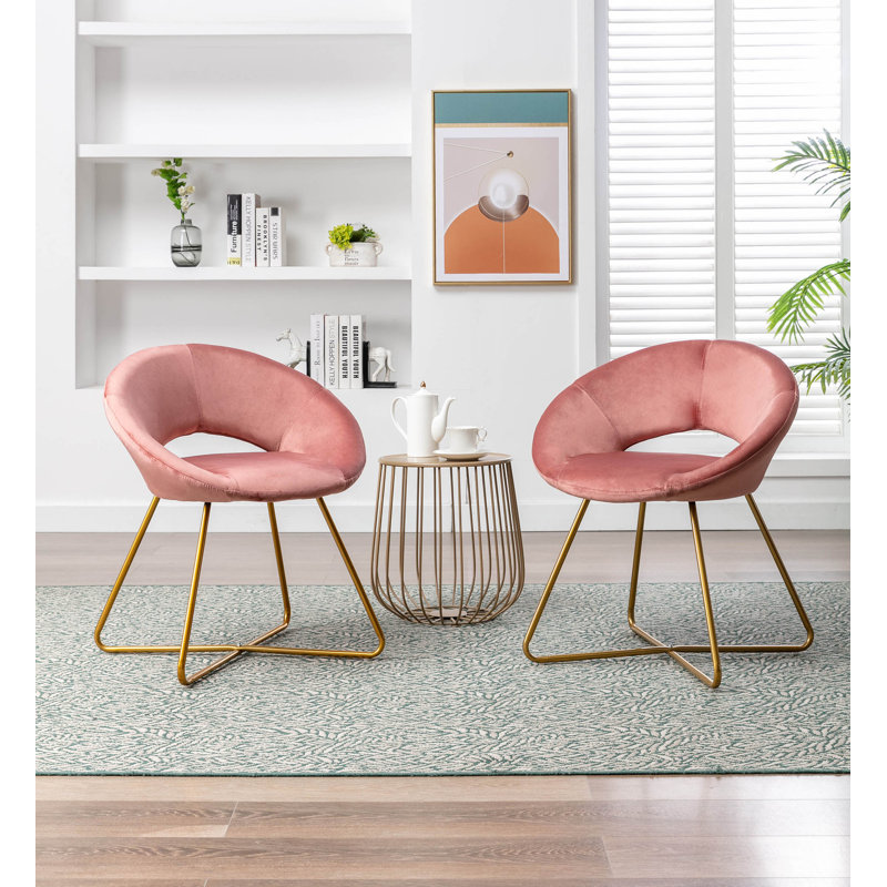 Velvet Barrel Chair, Rose
