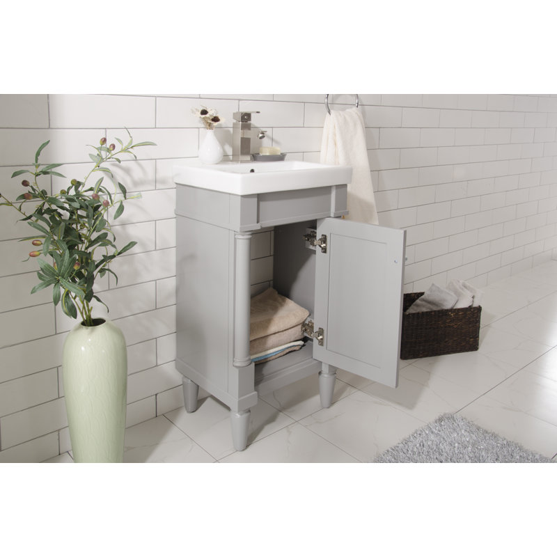 Ensemble de meuble-lavabo simple 17 po Esperanza, Gris