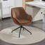 Fauteuil de coiffeuse pivotant en similicuir brun avec siège ergonomique 360 ° avec siège ergonomique anti-taches-149113804